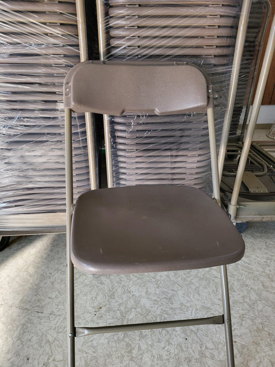 Chair, Brown, Folding Allen Rental Tools & Equipment